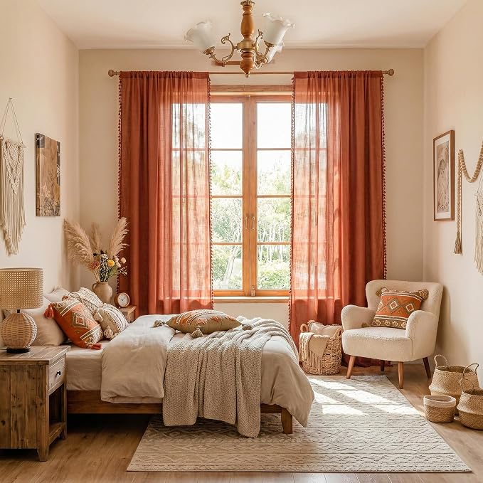 MYSKY HOME Bohemian Farmhouse Ceiling Curtains - Image 2