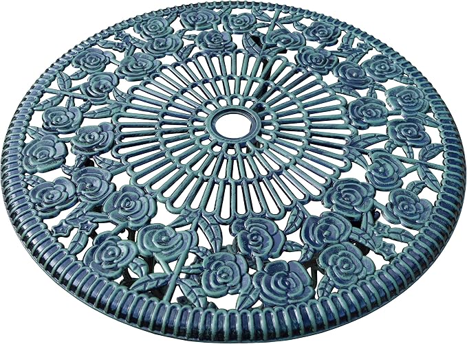 Oakland Living Cast Aluminum Conversation Set Metal Antique Green 3 Piece Patio - Image 4
