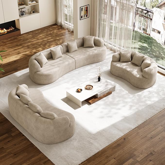 Oversized Sectional Sofa for Living Room, Modern Luxury Plush Chenille 4-Seater - Image 9