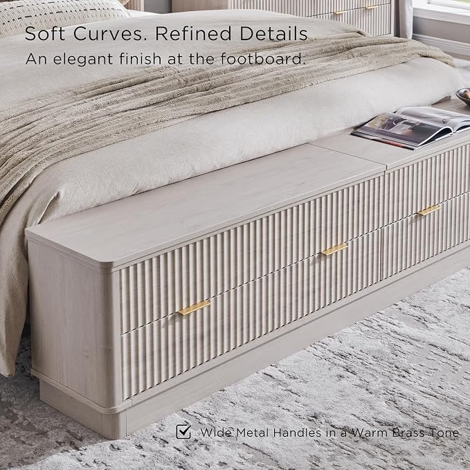 T4TREAM Fluted King Size Bed Frame - Image 6