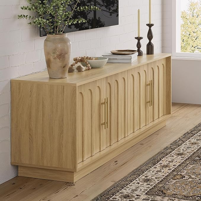FORTUNETEC TV Stand for 75 Inch TV, Mid Century Modern TV Stand - Image 8