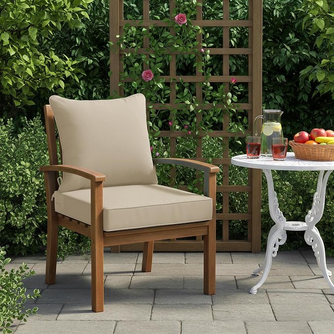 Summsun Outdoor Chair Cushions, Waterproof Backrest and Deep Seat Cushion Set - Image 2