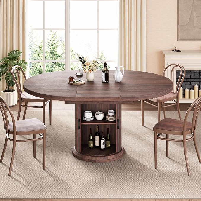 Jocoevol 47″–63″ Extendable Round Dining Table - Image 3