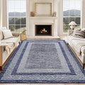 GarveeHome 6x9 Large Washable Area Rug Modern Bordered Rug Distressed Geometric by GarveeHome