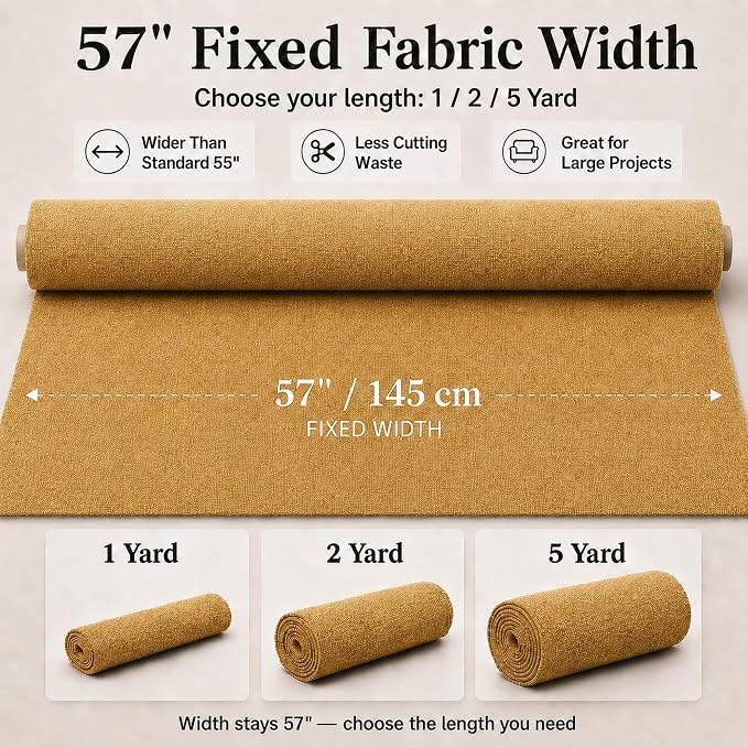 Mini Chenille Linen Blend Upholstery Fabric by the Yard, 57 Inch Wide Soft - Image 3