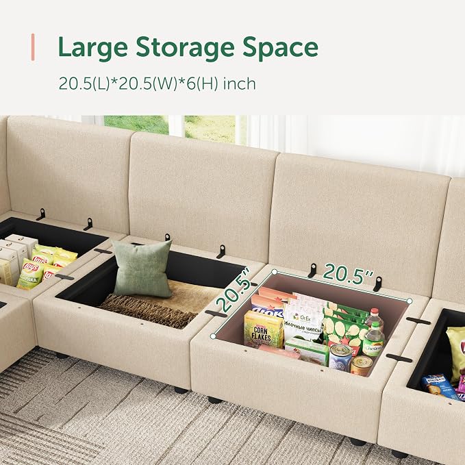 HONBAY Modular Sectional Couch L Shaped Sectional Sofa - Image 6