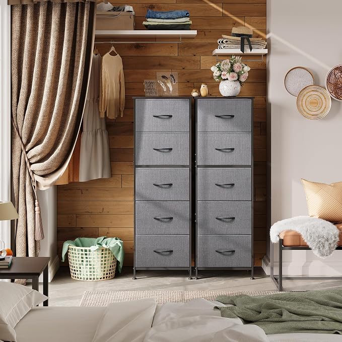 WLIVE Fabric Dresser, 5-Drawer Tall Dressers - Image 4
