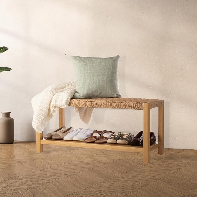 Alaterre Furniture Newport 40 Inch Solid Wood Entryway Bench - Image 6