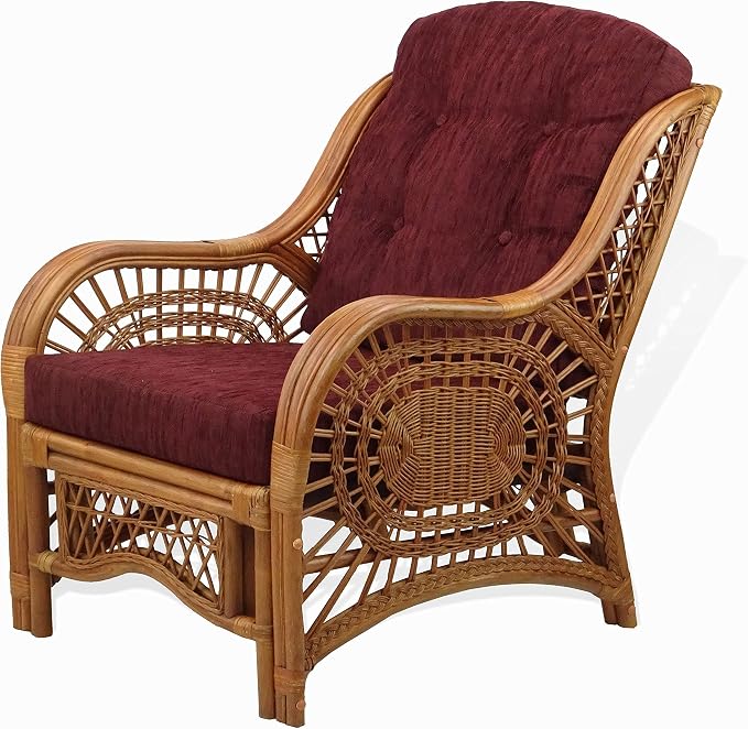 Malibu Lounge Living Accent Armchair Natural Rattan Wicker Handmade Design - Image 5