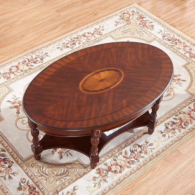 PADMA HOUSE Solid Wood Oval Coffee Table - Image 6