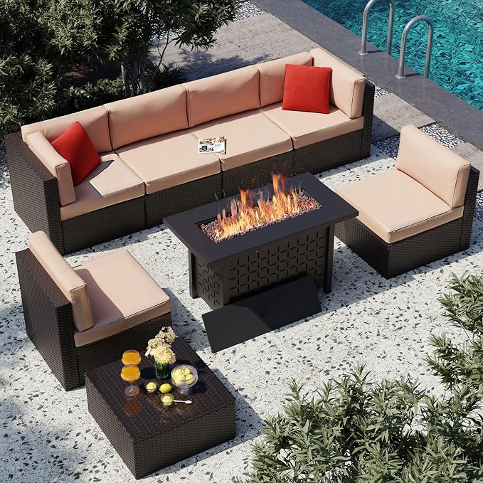Vongrasig 8 Pieces Patio Furniture Set by Vongrasig