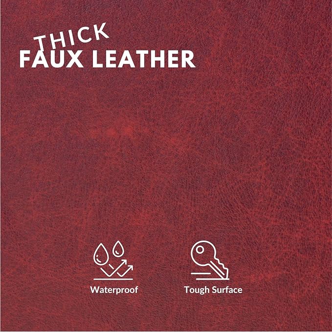 Faux Leather Fabric, Thick Durable Synthetic Repholstery Leather Vinyl - Image 2