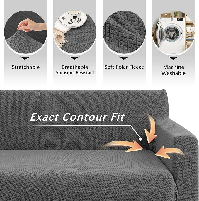Arfntevss Stretch Sectional Couch Covers L Shaped Corner Sectional Sofa Cover - Image 5