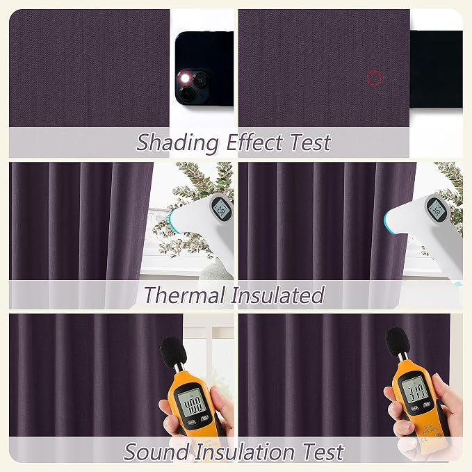 Guken 100% Blackout Curtains 84 Inch Length 2 Panels Set - Image 5