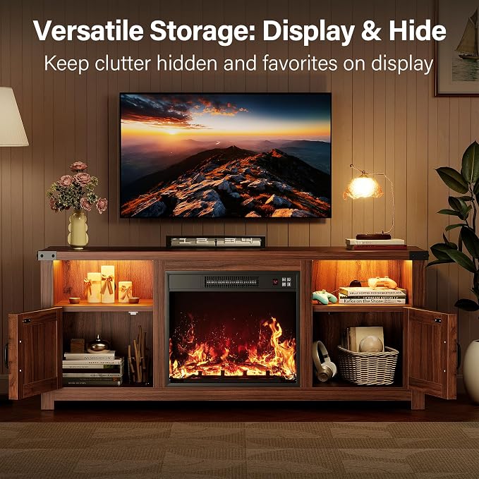 YESHOMY LED Fireplace TV Stand - Image 5