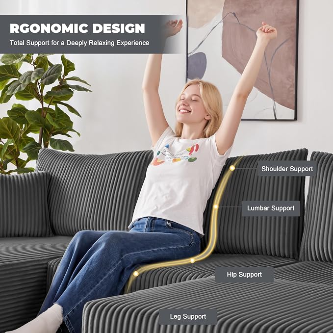 Weture 108” Modular Sectional Couches, Modern Modular U-Shape Sofa - Image 7