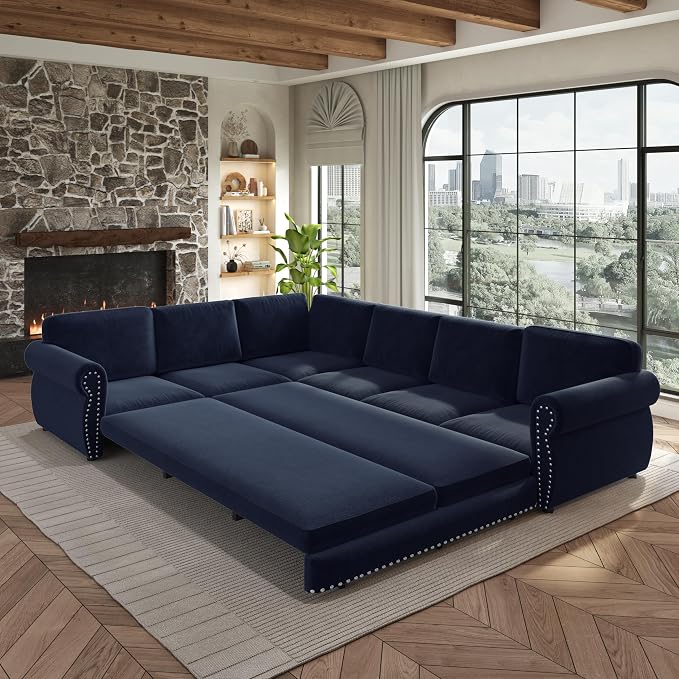 118" L-Shaped Sleeper Couch Bed - Image 9