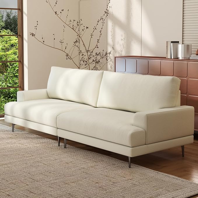 Modern Upholstered Sofa Couch, 86.61” Wide Mid-Century Fabric Sofa - Image 5