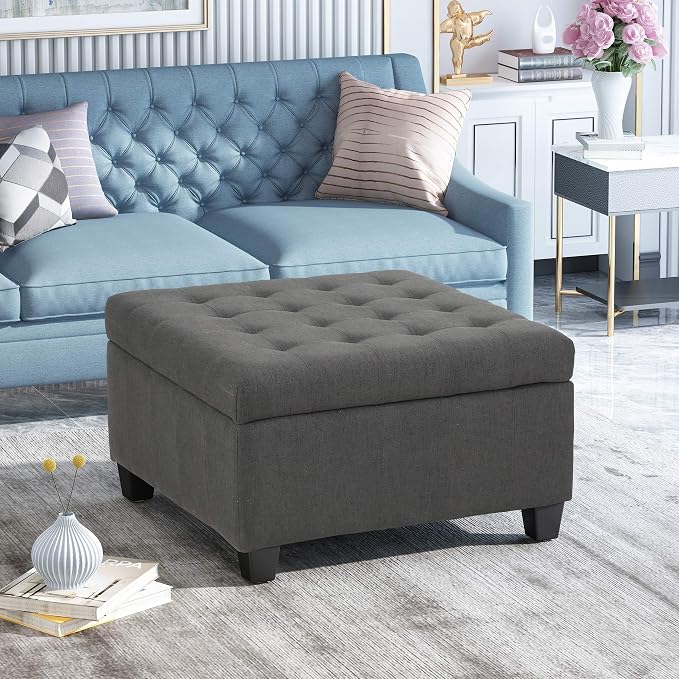 Christopher Knight Home Hedda Tufted Fabric Storage Ottoman - Image 2