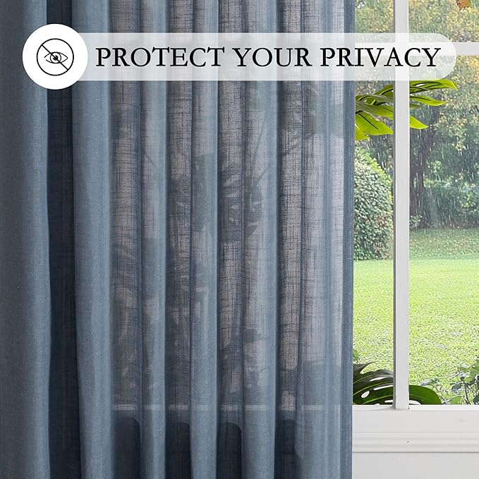 MYSKY HOME Curtains for Living Room 84 Inches Long Semi Sheer Light Filtering - Image 4