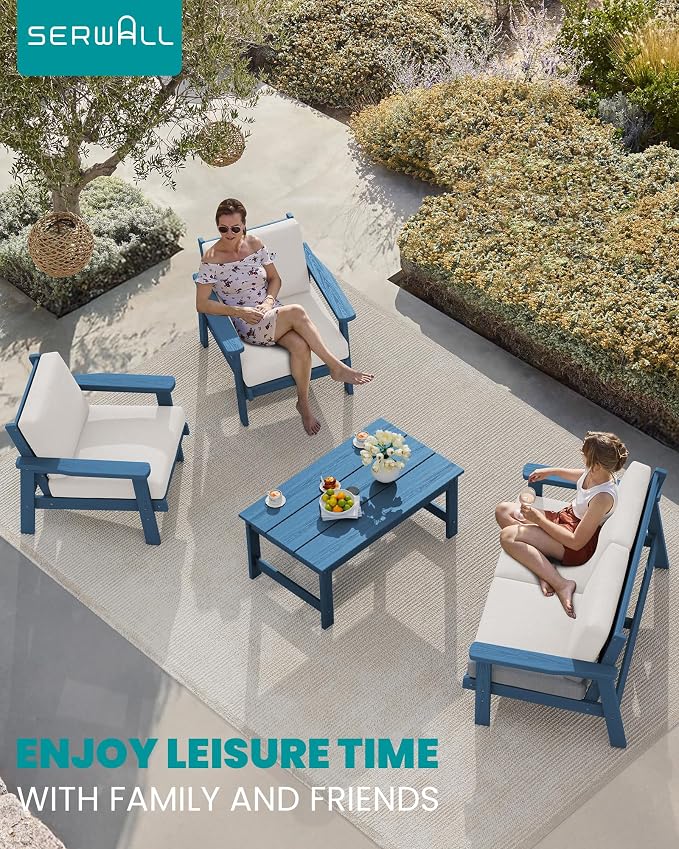 SERWALL HDPE Outdoor Patio Loveseat - Image 8