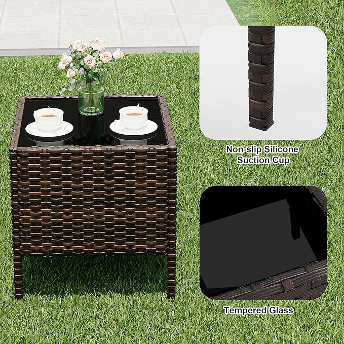 GarveeLife 3-Piece Patio Furniture Set, Rattan Outdoor Furniture - Image 5