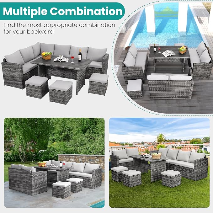 Wumiokio Patio Furniture Set, 7 Pieces Outdoor Patio Furniture - Image 7