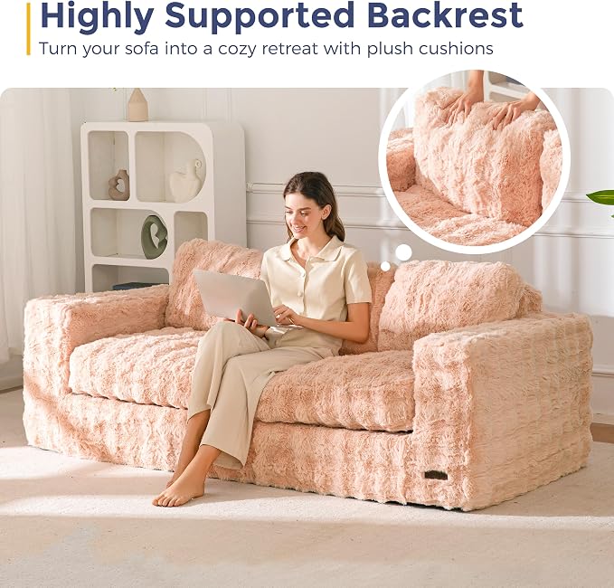 MAXYOYO 3 Seater Sofa for Living Room, Tufted Boneless Couch Bubbled Sofa Couch - Image 6
