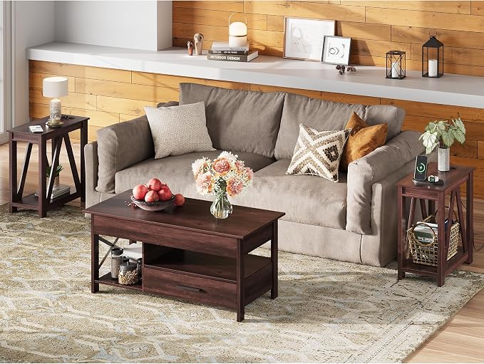 WLIVE End Tables Living Room Set of 2 - Image 2