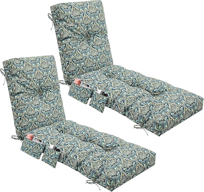 Kigley 2 Pcs Outdoor Chaise Lounge Cushions by Kigley