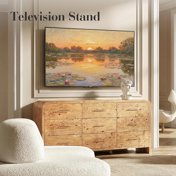 Curved 9-Drawer Dresser for Bedroom, Vanity Desk TV Stand for Living Room - Image 4