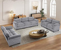 HAOMARKETS Corduroy Sofa Set, Two Upholstered Loveseat, and 3-Seater Couch by HAOMARKETS