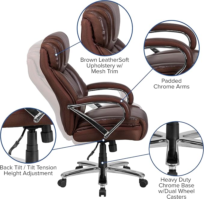 Flash Furniture Hercules Series High-Back Swivel LeatherSoft Office Chair - Image 4