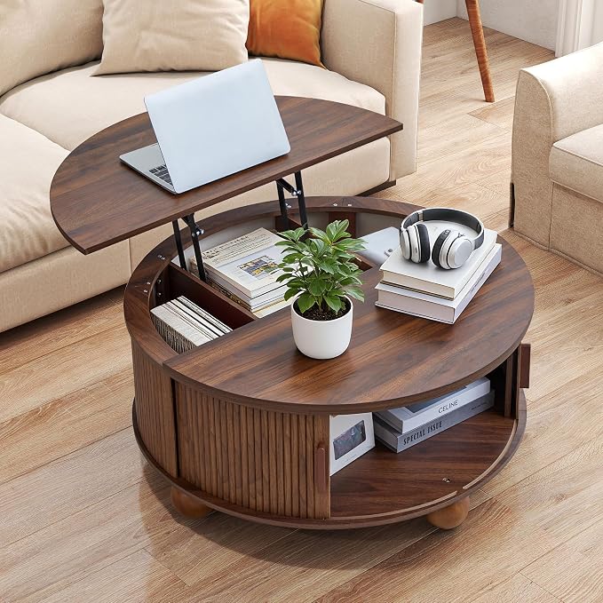 Round Lift Top Coffee Table - Image 9