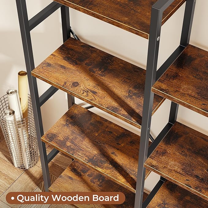 SUPERJARE Triple Bookshelf, Bookcase - Image 6