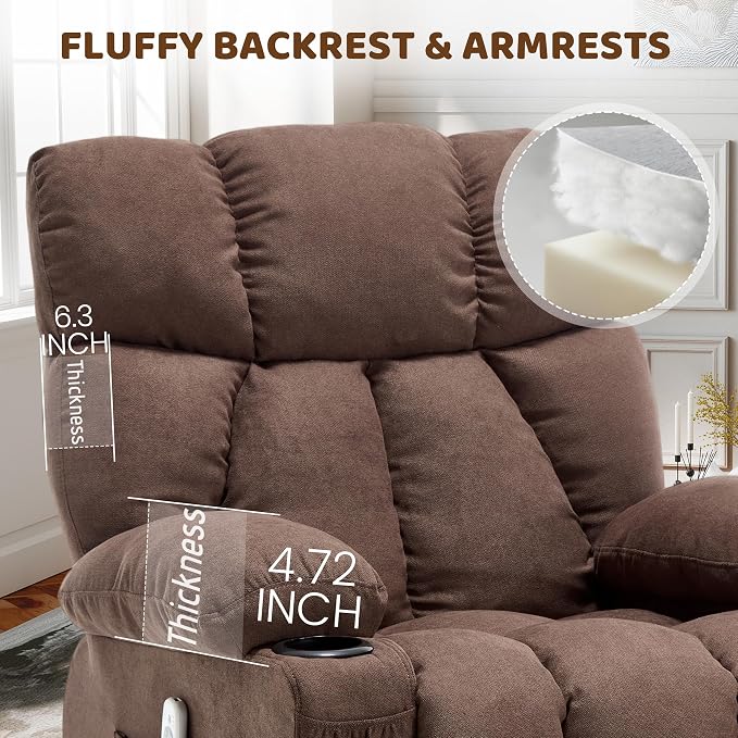 Massage Rocking Recliner Chair, Ergonomic Recliners Sofa - Image 4