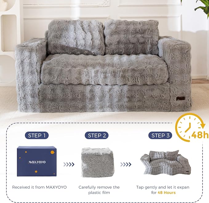 MAXYOYO Loveseat Sofa for Living Room, Small Sofa Couch Tufted Boneless Couch - Image 7