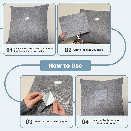 BESEZX Linen Fabric Repair Patch，3 PCS 9 * 11 Inch Self-Adhesive Couch Fabric - Image 5