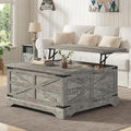 Furnideco 35.5''W Square Coffee Table Farmhouse Lift top Coffee Table by FurnidecoFurniture