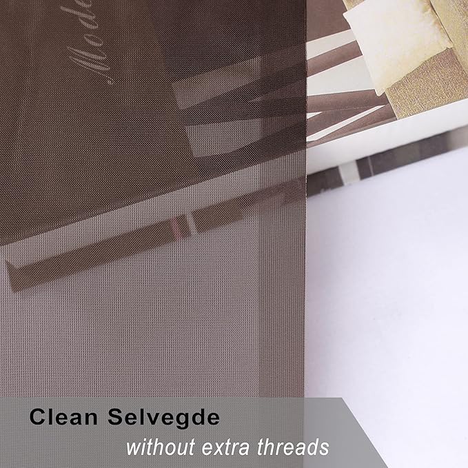 OWENIE Chocolate Sheer Curtains 96 Inch Length, Elegant Sheer Curtains - Image 7