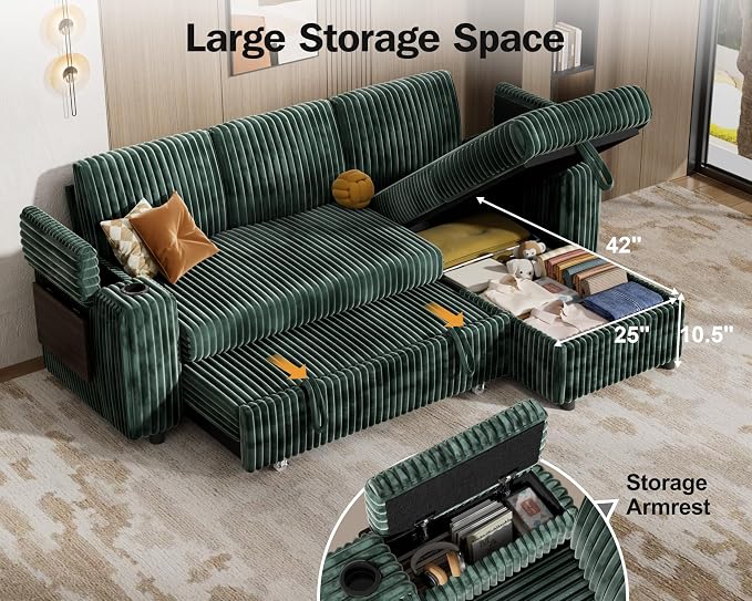 Vipbear 86" Modular Sectional Sleeper Sofa - Image 7
