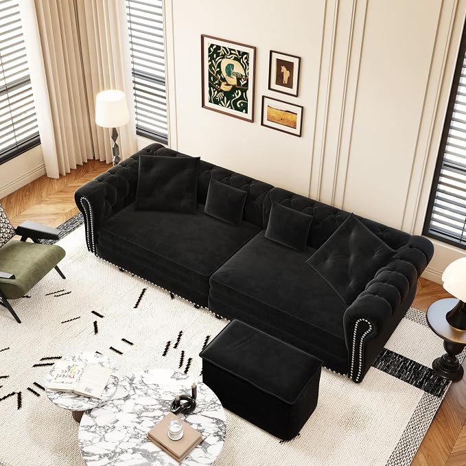 89" Velvet Convertible Sofa Bed Couch - Image 5