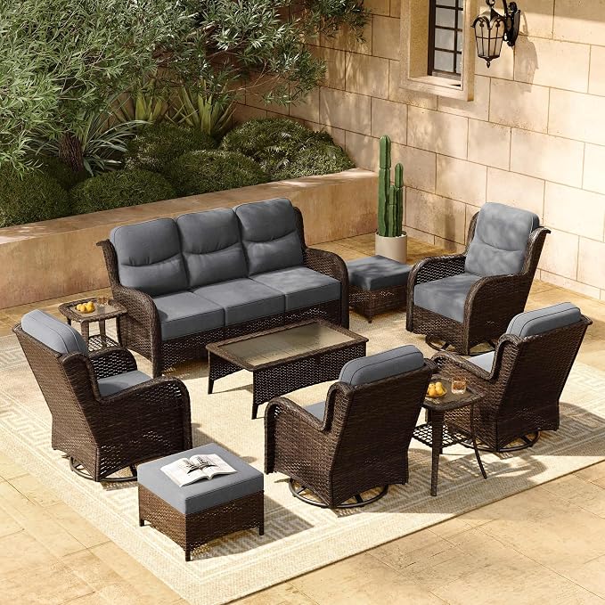 HILLGA 10-Piece Luxury Patio Furniture Set by HILLGA