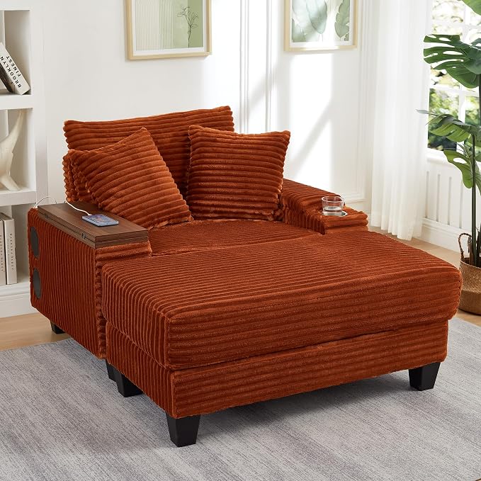 KEIKI Corduroy Storage Armrest Sofa, Single Versatile Seat - Image 5