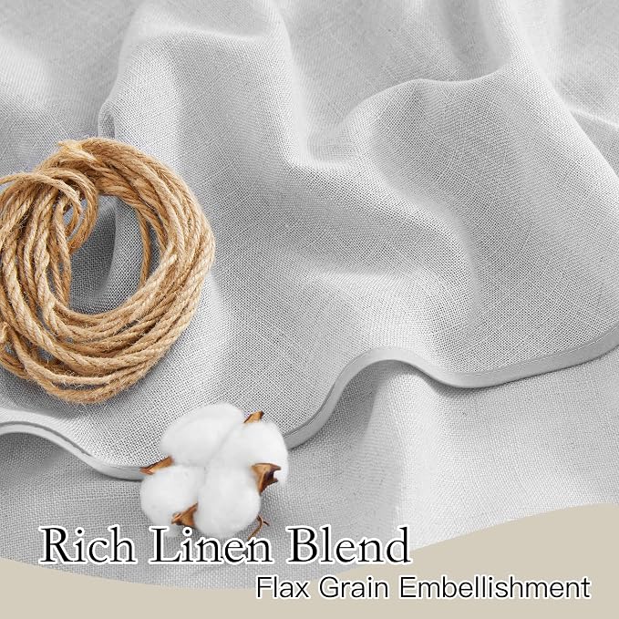RYB HOME Kitchen Curtains, 30 inches Long Linen Rod Pocket Semi Sheer Cuartins - Image 4