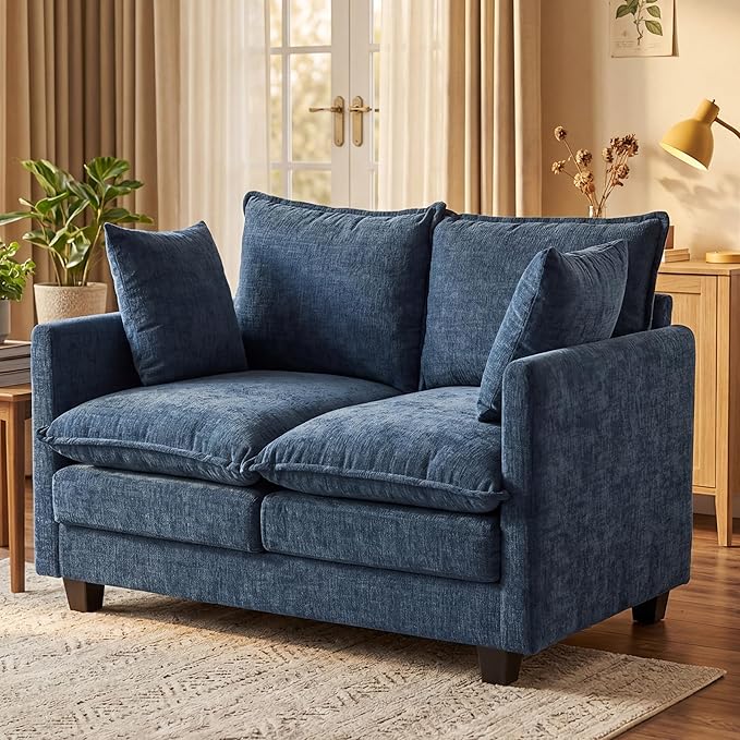 Loveseat Sofa with Cloud 3-Layer Cushion & 27" Deep Seat, Modern Small Couch by KeepYoungJoyFitYourFlow
