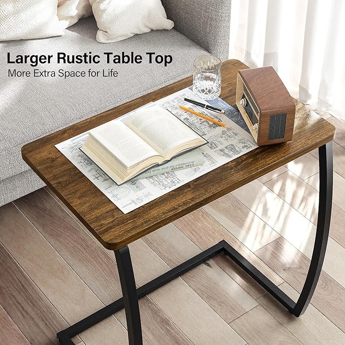 SRIWATANA Side Table, End Table, Vintage C-Shaped Couch Table - Image 6