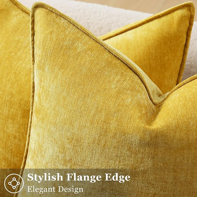 decorUhome Summer Couch Euro Sham Throw Pillow Covers 24x24 Set of 2, - Image 2