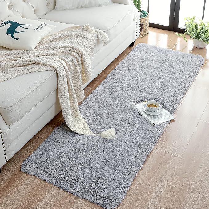 Chicrug Soft 2x10 Runner Rug for Bedroom Living Room Plush Fluffy Rug, Shag - Image 3