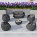 TWT Outdoor Patio Furniture Set-6 Pieces Aluminum Sectional Sofa, Metal Patio by TWT